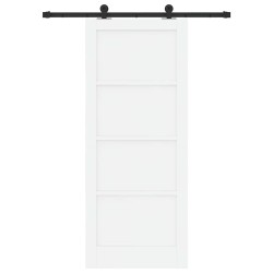 Porte Coulissante avec Ensemble de Quincaillerie 'ORKDAL'Blanc Bois Massif Pin 