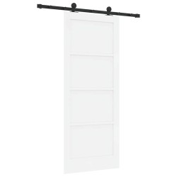 Porte Coulissante avec Ensemble de Quincaillerie 'ORKDAL'Blanc Bois Massif Pin 