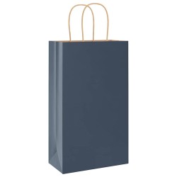 Sacs en papier 50 pcs avec poignées bleu 21x11x36 cm 
