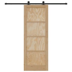 Porte coulissante avec kit de quincaillerie 78x211 cm en pin massif 
