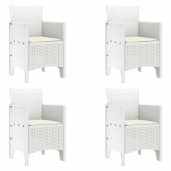 Ensemble de salle à manger de jardin 5 pcs Blanc 