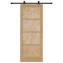 Porte Coulissante avec Matériel ORKDAL en Bois de Pin Massif 