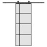 Porte coulissante kit de quincaillerie noir 76x205 cm verre ESG 