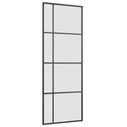 Porte coulissante kit de quincaillerie noir 76x205 cm verre ESG 
