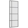 Porte coulissante kit de quincaillerie noir 76x205 cm verre ESG 