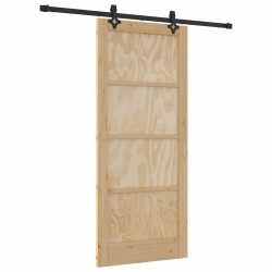 Porte coulissante avec ensemble quincaillerie 86x198,5 cm Bois de pin massif 