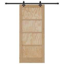 Porte coulissante avec ensemble quincaillerie 86x198,5 cm Bois de pin massif 