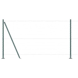 Ensemble de Poteaux de Clôture 7 pcs Vert Ø32mm 160 cm 