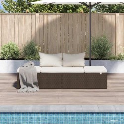 Lit de jardin Marron 195x60 cm Résine tressée 