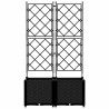 Jardinière de jardin avec treillis 2 pcs Noire 80x40x143 cm 