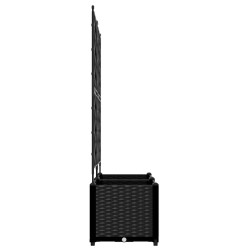 Jardinière de jardin avec treillis 2 pcs Noire 80x40x143 cm 