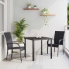 Ensemble de salle à manger pour jardin 3 pcs Noir Rotin PE 