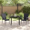 Ensemble de salle à manger pour jardin 3 pcs Noir Rotin PE 
