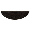 Tapis d'escalier auto-adhésifs 20 pièces 56 x 17 x 3 cm Marron foncé Demi-rond 