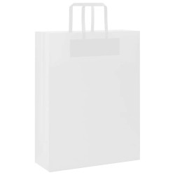 Sacs en papier 250 pcs avec poignées blanc 32x12x42 cm 