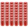 48 pcs Pots à confiture avec couvercle rouge Verre 230 ml 