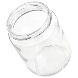 48 pcs Pots à confiture avec couvercle rouge Verre 230 ml 