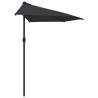 Parasol de balcon avec mât en aluminium Noir 300x155x223cm Demi 