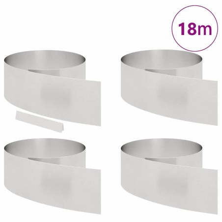 Bordure de jardin 4 pcs Argent 450 x 25 cm Acier inoxydable 