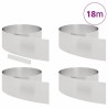 Bordure de jardin 4 pcs Argent 450 x 25 cm Acier inoxydable 