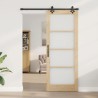 Porte coulissante avec kit - 83x211 cm - Bois de pin massif 