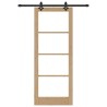 Porte coulissante avec kit - 83x211 cm - Bois de pin massif 