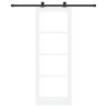 Porte coulissante avec quincaillerie 'ORKDAL'Bois massif et verre blanc 