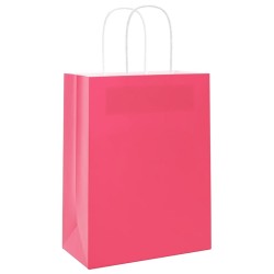 Sacs en papier 50 pcs avec poignées rose 21x11x28 cm 