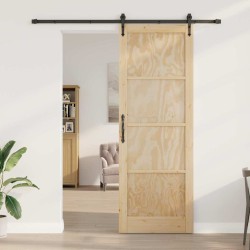 Porte coulissante avec quincaillerie 'ORKDAL'en bois de pin massif 