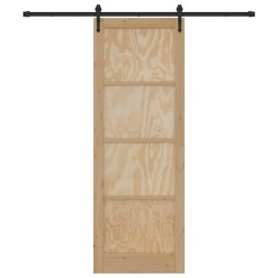 Porte coulissante avec quincaillerie 'ORKDAL'en bois de pin massif 