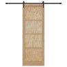 Porte coulissante avec quincaillerie 'ORKDAL'en bois de pin massif 