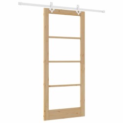 Ensemble de porte coulissante avec quincaillerie 86x198.5 cm Bois massif de pin 