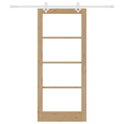 Ensemble de porte coulissante avec quincaillerie 86x198.5 cm Bois massif de pin 
