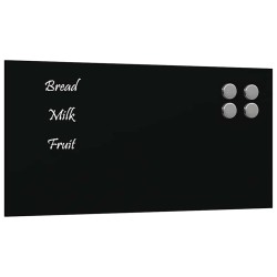 Tableau noir magnétique mural Noir 40x20 cm Verre trempé 