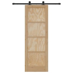 Porte coulissante avec quincaillerie 'ORKDAL'en bois massif en pin 