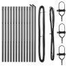 Set de Poteaux de Clôture 13 pcs Gris Ø32mm 120 cm Aluminium 