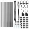 Set de Poteaux de Clôture 13 pcs Gris Ø32mm 120 cm Aluminium 