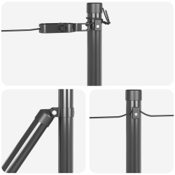 Set de Poteaux de Clôture 13 pcs Gris Ø32mm 120 cm Aluminium 