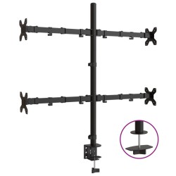 Support de moniteur noir acier VESA 75/100 mm 