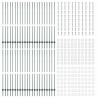 Poteaux de clôture argentés 44 pcs Vert 100 x 1.6 m 