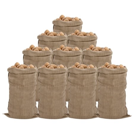 Sacs en jute 10 pcs 65x135 cm 100 % jute 340 g/m² 