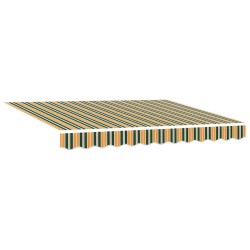 Store manuel rétractable vert et jaune 300 x 250 cm 