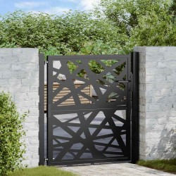 Portail de jardin noir 105x106 cm acier conception de lumière 
