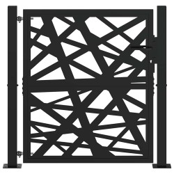 Portail de jardin noir 105x106 cm acier conception de lumière 