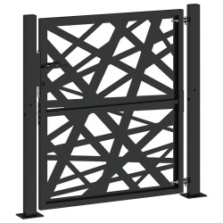 Portail de jardin noir 105x106 cm acier conception de lumière 