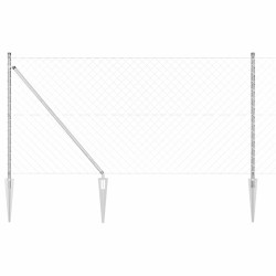 Jeu de Poteaux de Clôture Argent 25 x 1 m Acier galvanisé 