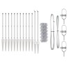 Jeu de Poteaux de Clôture Argent 25 x 1 m Acier galvanisé 