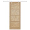 Porte Coulissante avec Ensemble de Quincaillerie 93x232 cm en Bois Massif de Pin 