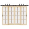Kit de quincaillerie de porte coulissante 305 cm acier noir 