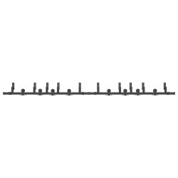 Kit de quincaillerie de porte coulissante 305 cm acier noir 